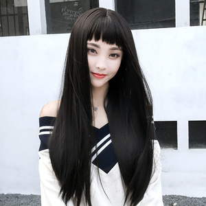 魅丝黛儿假发女长发帅气眉上刘海韩国网红可爱蓬松长l卷发大波浪