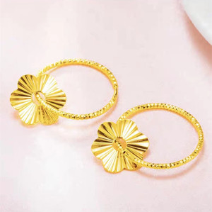 老凤祥黄金耳环正品新款纯金