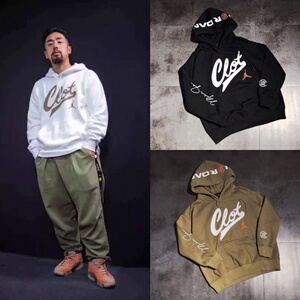 秋冬季陈冠希潮牌clot联名aj兵马俑连帽卫衣男女宽松休闲加绒外套