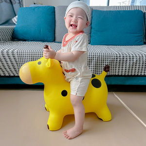 充气跳跳马宝宝防摔儿童玩具大人可坐音乐平衡橡胶马小鹿坐骑加厚