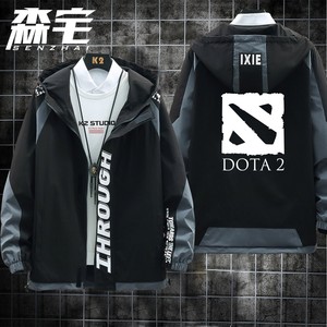 DOTA2衣服秋冬季加厚拉链外套男动漫周边冲锋衣学生连帽服装潮牌