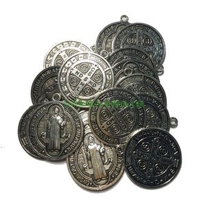 厂家直销基督教天主教圣物圣本笃驱魔圣牌十字架念珠吊坠吊牌