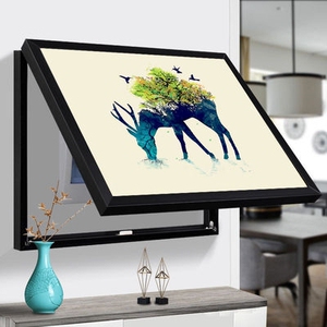 电表箱装饰画免打孔中式简约现代遮挡客厅总开关电源配电箱电盒子