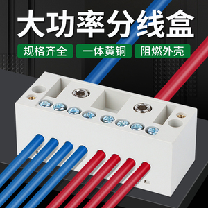 自升式电线分线盒二进八出大功率明装分线器零火接线端子分支并线