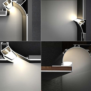 嵌入式回光槽灯线性铝灯槽客厅反光led线条无主灯过道吊顶洗墙灯