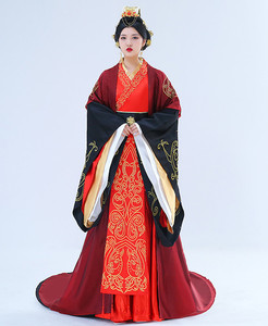 出租秦汉皇后太后影视剧卫子夫同款中式婚礼喜服拖尾大气演出服