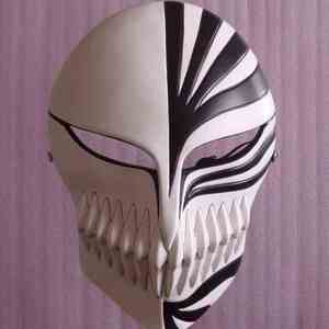 万圣节恐怖死神面具黑崎一护虚化全脸假面动漫男士高达手办白模型