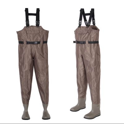 路亚涉水裤防水钓鱼裤连体全身下水裤日本水叉飞绳矶钓钓鱼服