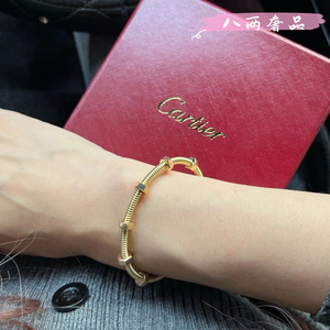 cartier/卡地亚ecrou系列螺丝帽手镯18k玫瑰金无钻经典男女款手环