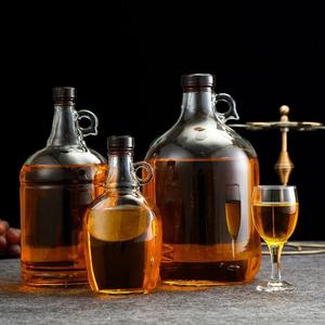 茶油瓶子空瓶玻璃小口漂亮酒瓶高档创意透明芝麻油密封家用摆件