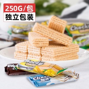 泰国进口500g比斯奇巧客威化夹心饼干巧克力黄油牛奶口味网红零食