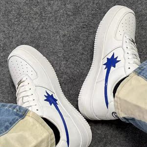 starwalk白色蓝星小众流行休闲运动鞋嘻哈说唱rapper低帮滑板鞋男