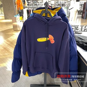 Nike耐克2023冬季新款男女卡通印花加绒滑板连帽套头衫卫衣FQ2193