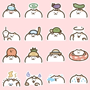 40张迷人的兔子手账贴纸装饰小图案卡通可爱卖萌兔子手机水杯杯.