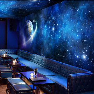 3d个性宇宙星空天顶墙纸酒店ktv包厢天花板吊顶主题背景墙壁纸
