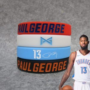 篮球星保罗乔治 泡椒新标志签名夜光头像励志手环硅胶腕带手链正