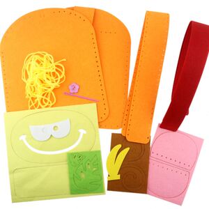 幼儿园儿童手工创意diy粘贴材料包 卡通动物不织布小书包布艺背包