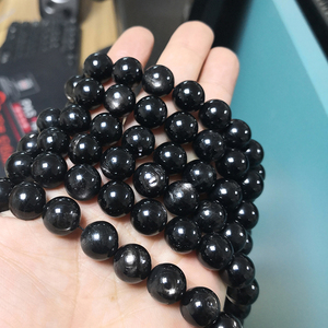 天然黑银线石散珠金运石串珠 羽生结弦材料包水晶半u成品diy猫眼