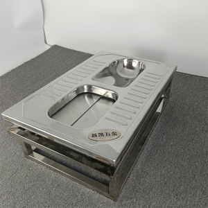 304不锈钢旱厕蹲便器重力感应脚踩开闭大小便分离蹲坑学校幼儿园