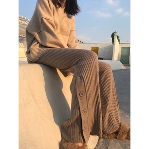 长款毛裤外穿宽松