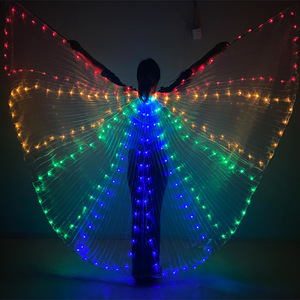 斯滢新款LED发光翅膀肚皮舞演出服披风发光蝴蝶荧光道具厂家直销