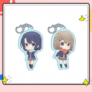 0018人付款淘宝橘色百合安达与岛村周边 樱和抱月q版亚克力钥匙扣挂件