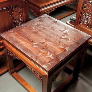 95*95cm八仙桌正方形桌布pvc透明防水油防烫方桌餐桌垫软玻璃定制