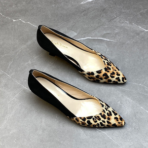 豹纹女鞋单鞋中跟
