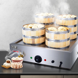 方厨防干烧四孔电热台式蒸包柜商用蒸炉蒸馒头烧麦蒸包子机蒸包炉