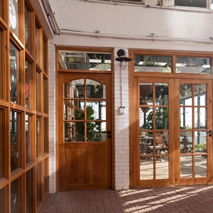 实木玻璃门日式折叠复古花店民宿商铺谷仓门法式原木厨房卫生间