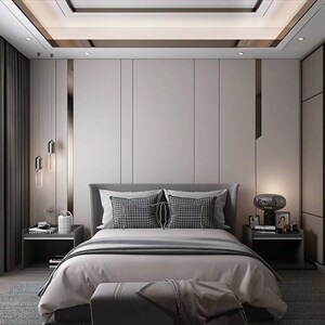 现代卧室轻奢硬包背景墙简约床头客厅电视金属条沙发软包自粘定