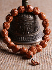 橄榄核十八财神手串小籽男女八方有财核雕手链文玩手工雕刻须木生