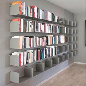 全墙书柜一面墙书柜客厅书架墙置物架落地现代简约整墙书架时尚