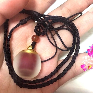 u项链情侣信物磨砂空心玻璃吊坠装头发水晶小空瓶密封防水可打开