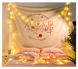 少女心励志文u字ins风挂布挂毯宿舍装饰墙布网红主播直播间背景布