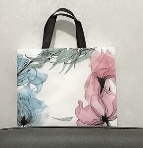 新款新款无墨花袋子水物纺布服装手提袋女装购a袋皮草包装袋现.