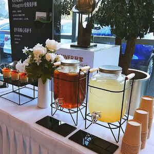 00田螺姑娘家居专营店天猫饮料桶带龙头玻璃瓶酒桶泡酒自助茶歇水果