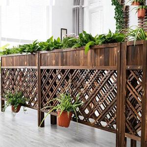 饭店隔断栅栏餐饮围栏防腐实木装饰屏风活动商用餐厅卡座隔断花架