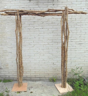 新款森系田园婚庆实木拱门原木多杆组装花门架子花艺装饰花架道具