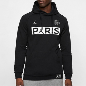 秋冬纯棉库里23男款加绒飞人aj联名巴黎圣日耳曼套头毛圈连帽卫衣