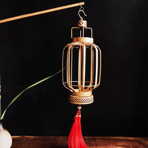 中式婚礼复古金色新娘手提灯笼结婚宫灯捧花汉服舞蹈影楼拍摄道具