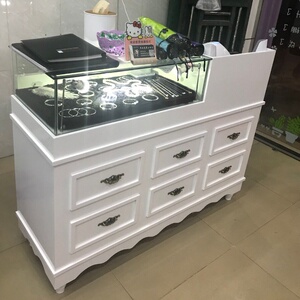 复古收银台服装店s玻璃珠宝柜首饰品展示柜台现代吧台桌小型简约