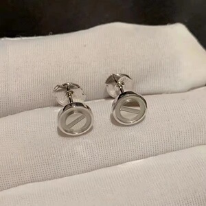 cartier/卡地亚love系列小圆形耳环18k玫瑰金经典款男女同款耳钉