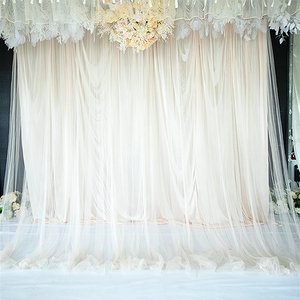 婚庆背景纱幔甜品台场景布置婚房窗帘纱幔装饰帷幔粉色白色布幔