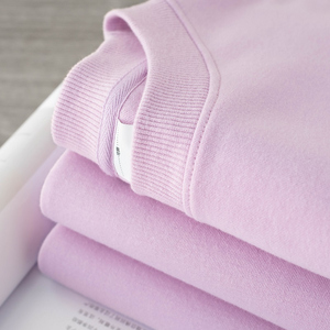 300g浅紫色香芋紫圆领卫衣女奶芋紫奶油紫淡紫色宽松打底衫男秋冬