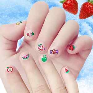 儿童指甲贴金粉爱心指甲贴画贴花小孩可爱手指贴画宝宝孕妇指甲贴