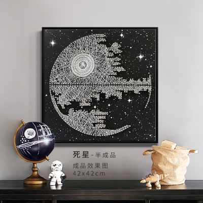 新品创意礼物装饰画制作星球线画弦丝画送绕手工钉子男友材料大战