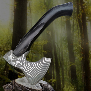 vg10芯大马士革钢营地斧野营木工手l工锻打手斧砍柴开山求生斧子