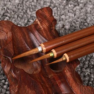 叶筋笔国画狼毫勾线笔成人学生国画勾线用大中小三支叶筋小毛笔