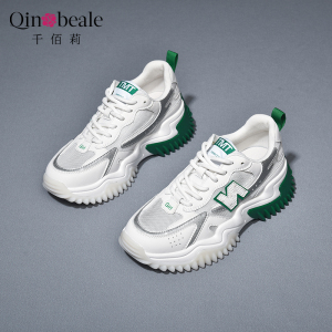 运动老爹鞋女2022春夏新款网纱透气厚底跑步鞋千佰莉正品休闲女鞋